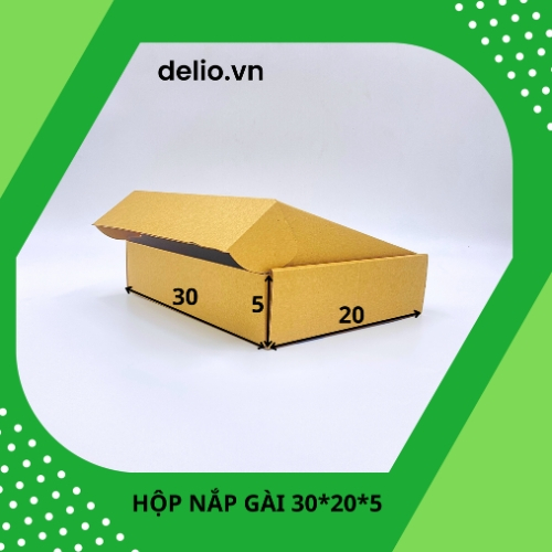 Hộp giấy carton nắp gài KT 30x20x5 đóng hàng, gói quần áo  - DELIO