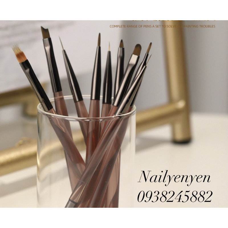 Bộ 9 cây cọ nail cơ bản vẽ móng