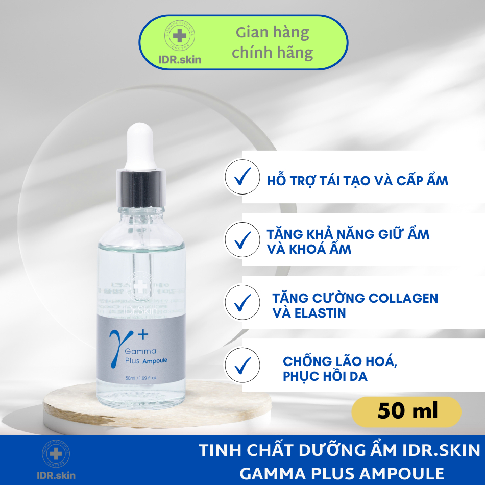 Tinh chất dưỡng ẩm IDr.Skin Gamma Plus Ampoule giúp trắng sáng mềm mịn da 50ml