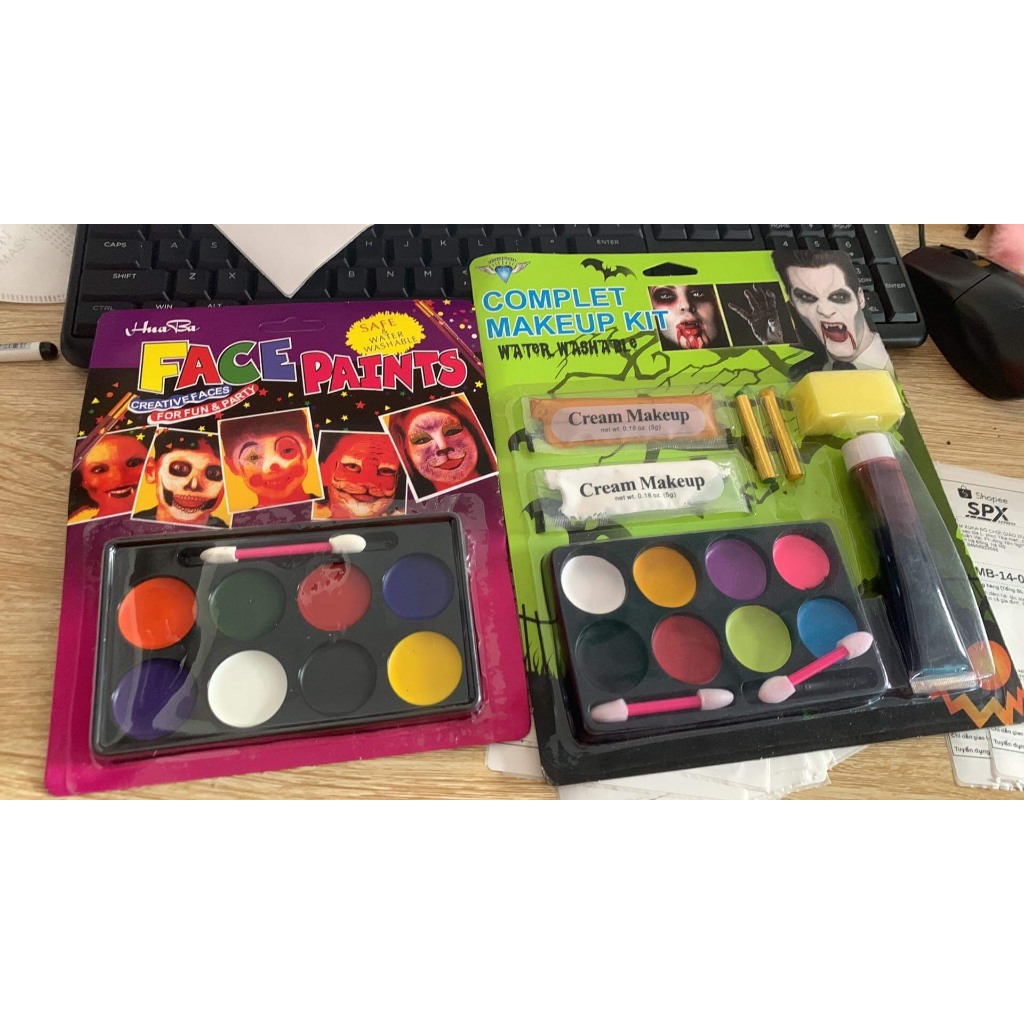 Màu vẽ mặt body hóa trang halloween an toàn không độc hại