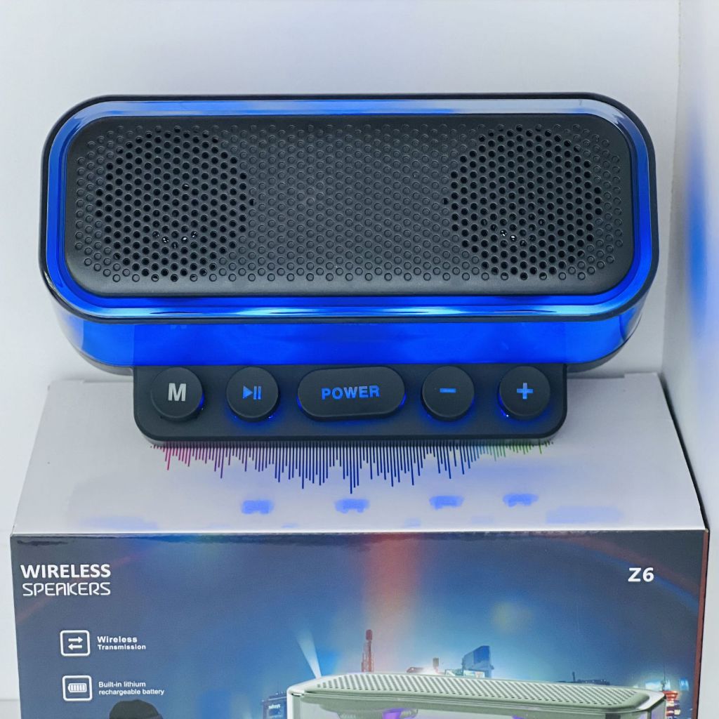 Loa Bluetooth Trong Suốt Led RGB Z6 bass lớn loa không dây máy tính, loa di động, loa nhac để bàn. loa vi tính, loa led