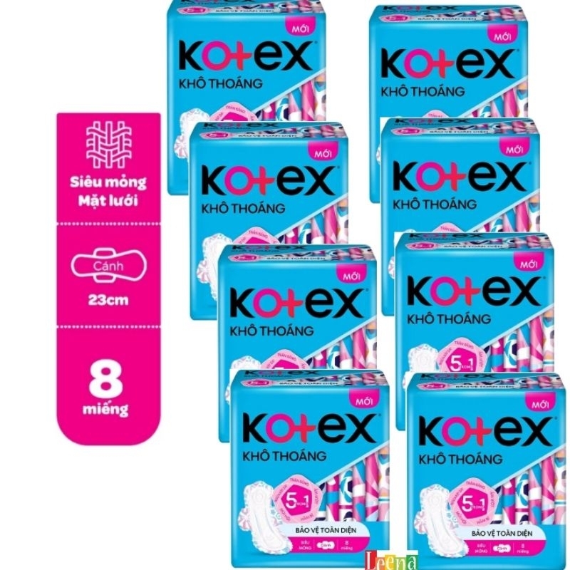 Com bo 8 gói Bvs Kotex khô thoáng