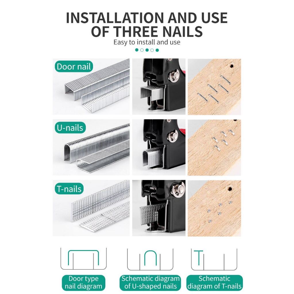 Tặng kèm 600 đinh，Súng bắn ghim đa năng, Kìm bắn đinh ghim cầm tay 3 trong 1 có tăng lực,cỡ 4-14 mm