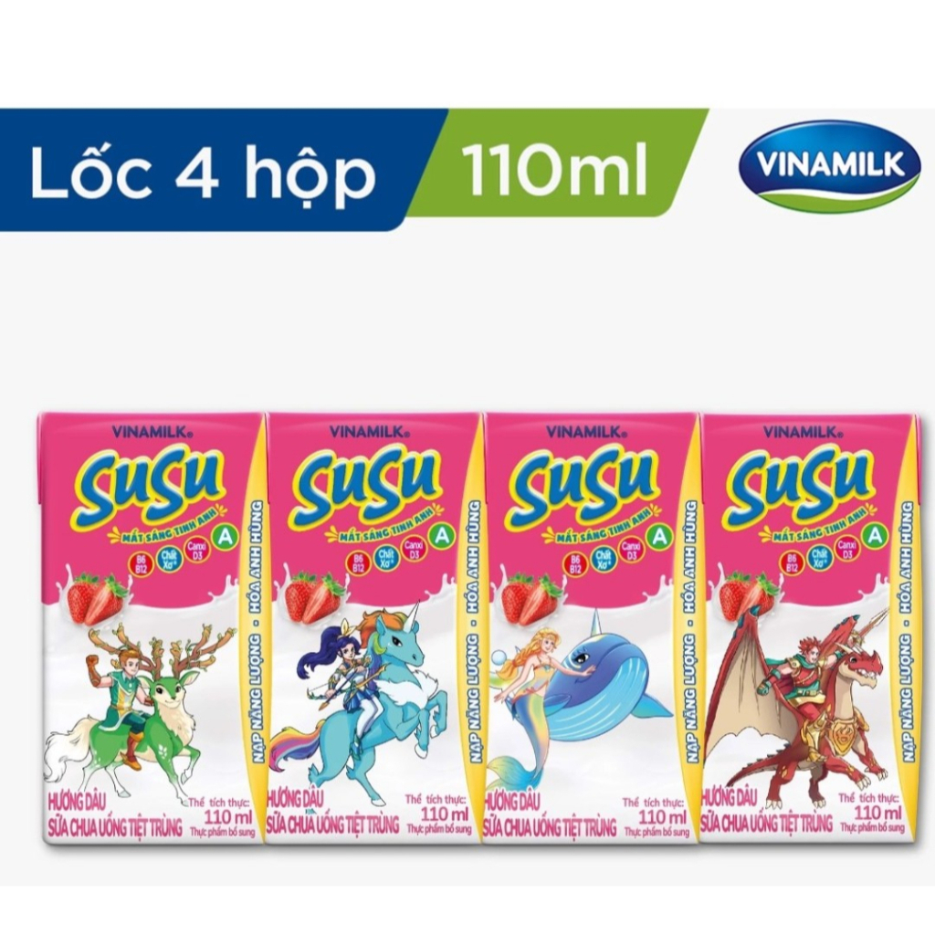 Lốc 4 hộp sữa chua uống Susu IQ 110ml Shop Bố Ớt