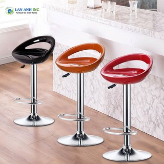Ghế quầy bar cao xoay chân sắt mặt nhựa đẹp hiện đại giá rẻ LAGB-03