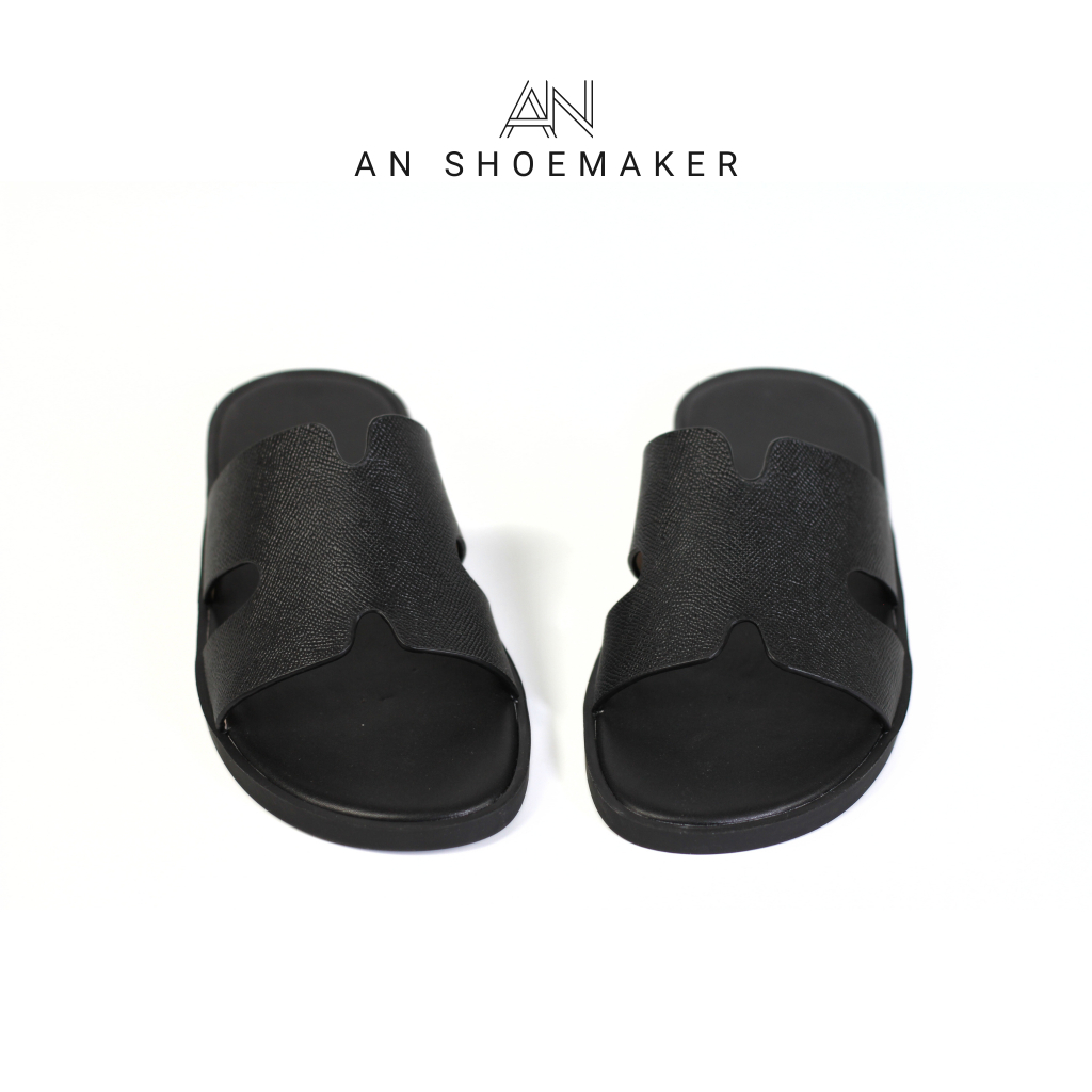 Dép chữ h An quai ngang da bò cao cấp, Dép hermes nam thời trang công sở đi làm đi chơi bảo hành chọn đời