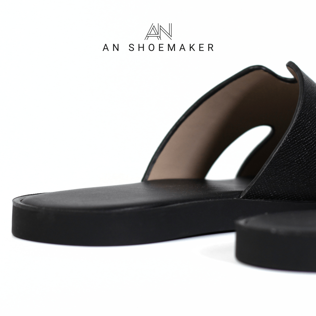 Dép chữ h An quai ngang da bò cao cấp, Dép hermes nam thời trang công sở đi làm đi chơi bảo hành chọn đời