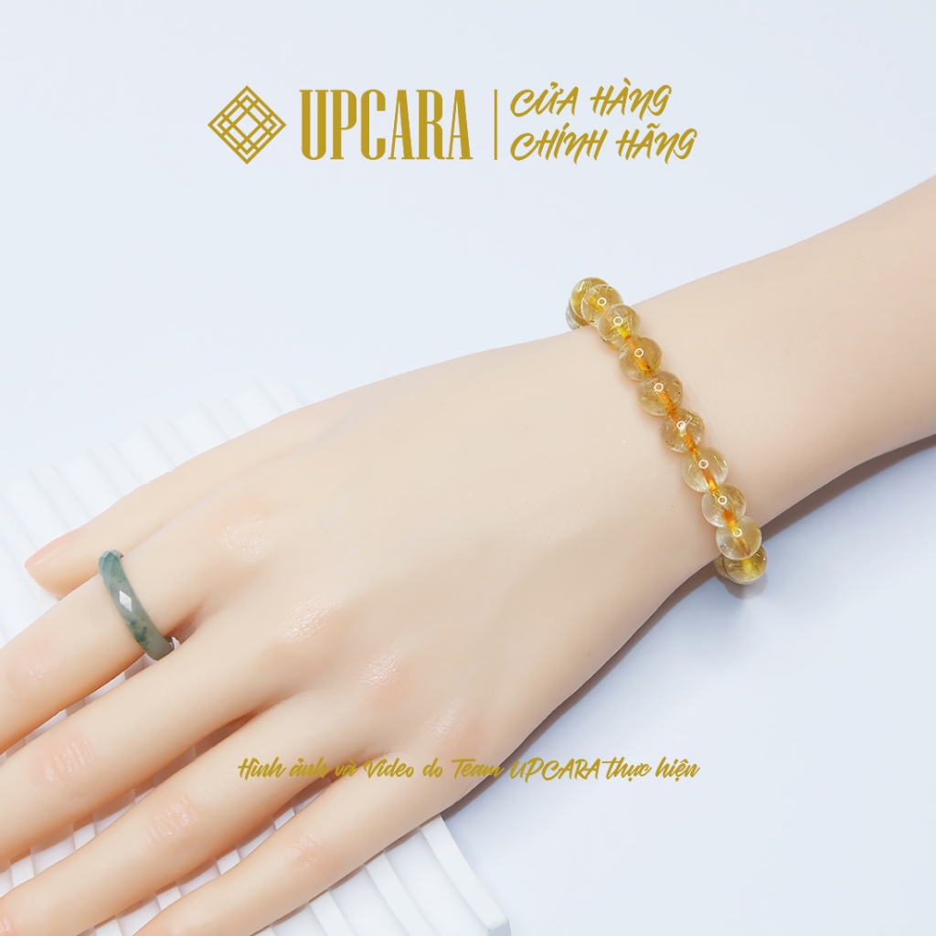 Vòng tay TA tóc vàng thiên nhiên thu hút thịnh vượng tài lộc UPCARA