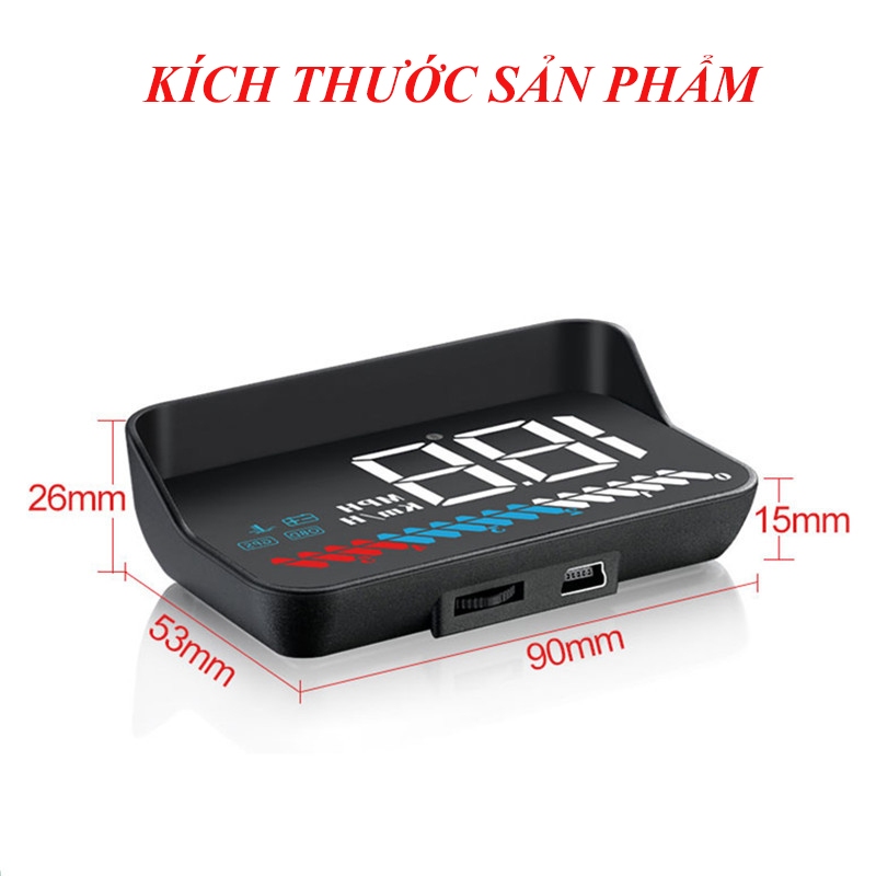 HUD M7 ô tô OBD GPS Hiển Thị Tốc Độ Thông Tin Lên Trên Kính Lái chính hãng