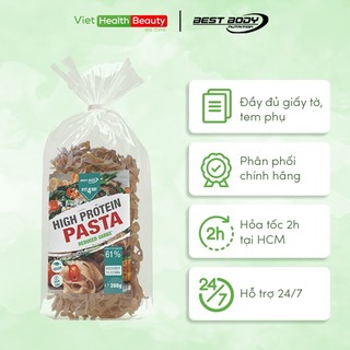 Mì Ý sợi dẹt Tagliatelle High Protein Pasta Best Body Nutrition protein cao, ít carbohydrate 200g - Hàng Chính Hãng