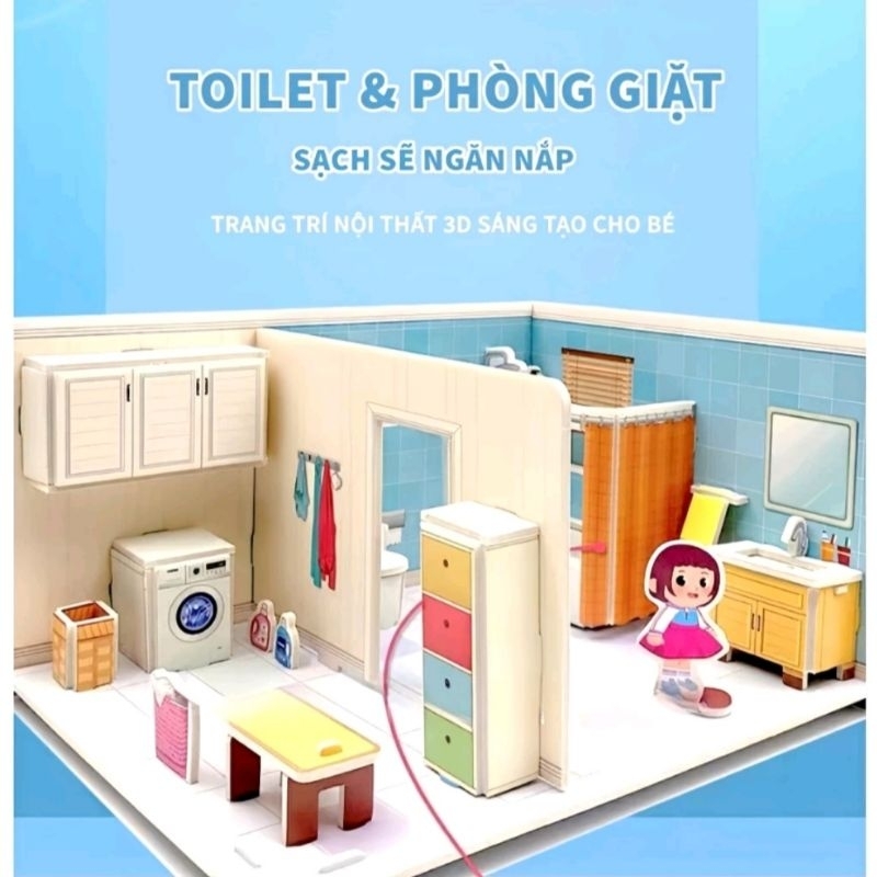 BỘ ĐỒ CHƠI XẾP HÌNH LẮP RÁP 3D THIẾT KẾ NỘI THẤT NGÔI NHÀ SIÊU XINH XẮN CHO BÉ GÁI - TTN-0308