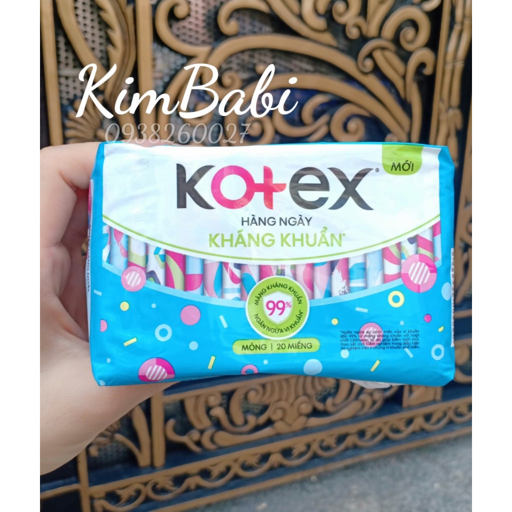 Băng vệ sinh Kotex Hàng Ngày Kháng Khuẩn 20 miếng/gói