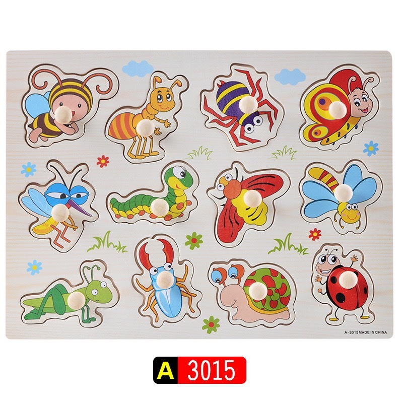 Combo 5 bảng núm gỗ ngẫu nhiên  tặng kèm hộp đựng - Đồ chơi gỗ giáo dục