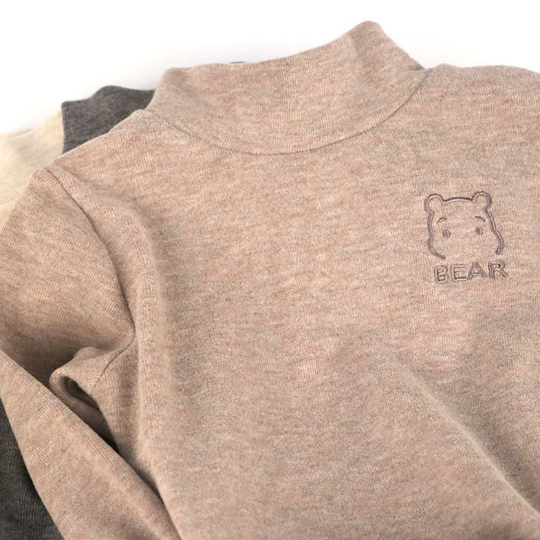 Áo Giữ Nhiệt Cổ 3 Phân Gấu Bear Giữ Ấm Cho Bé chất cotton size 7-22kg