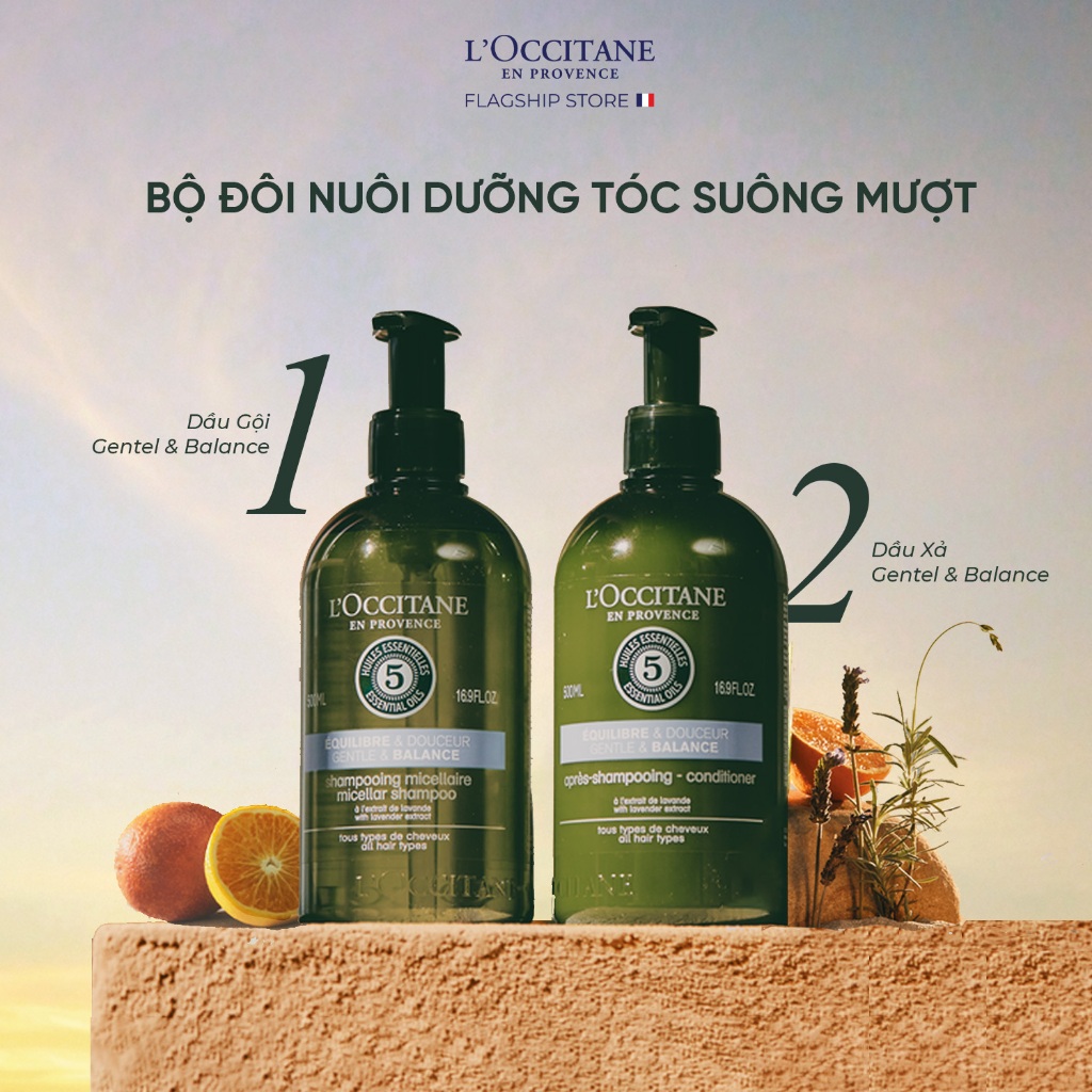 Dầu Gội Dành Cho Mọi Loại Tóc L'Occitane Gentle & Balance Shampoo & Conditioner 500ml