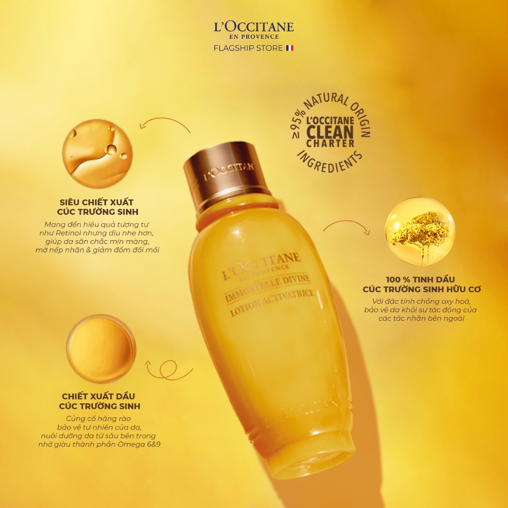 Tinh Chất Kích Hoạt Làn Da Chống Lão Hóa Chuyên Sâu L'Occitane Immortelle Divine Activating Essence 200ml