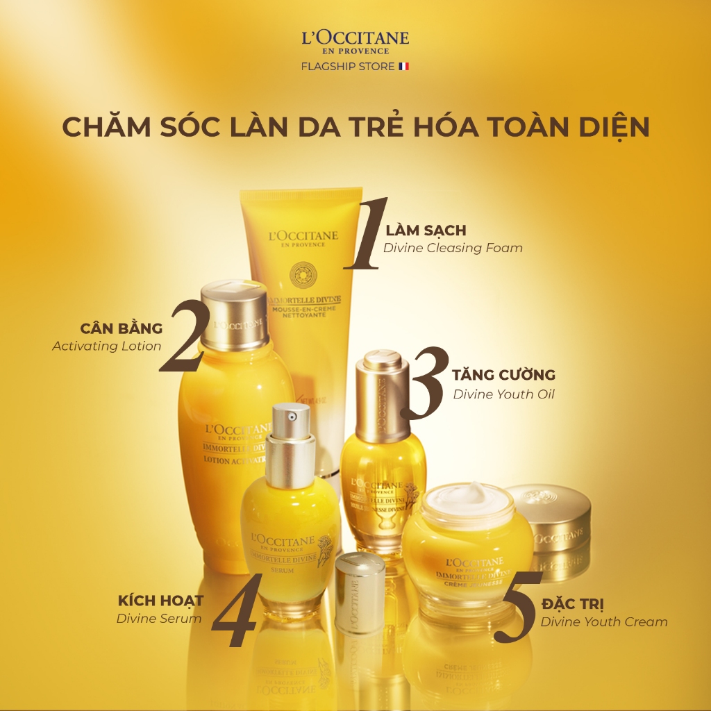 Tinh Chất Kích Hoạt Làn Da Chống Lão Hóa Chuyên Sâu L'Occitane Immortelle Divine Activating Essence 200ml