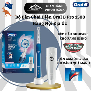 Homey - Bàn Chải Điện Oral B Pro 1500 - SENSITIVE CARE - Chuyên Dụng Cho Răng Niềng Với  2 Chế Độ Làm Sạch - Hàng Úc