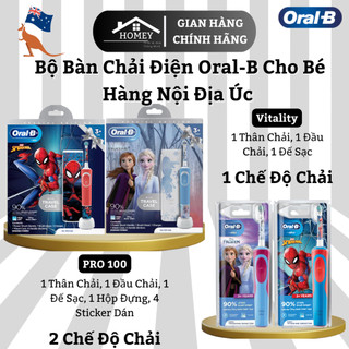 Homey- bàn chải điện oral b trẻ em từ 3+ tuổi oral b pro 100 & vitality stages power - hàng nội địa úc