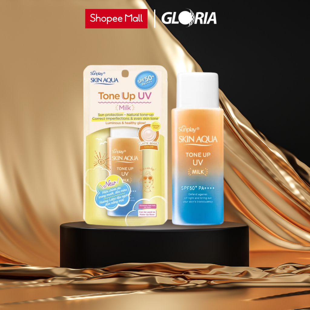 Sữa Chống Nắng Hiệu Chỉnh Sắc Da Sunplay Skin Aqua Tone Up UV Milk SPF50+ PA++++ 50g - LATTE BEIGE