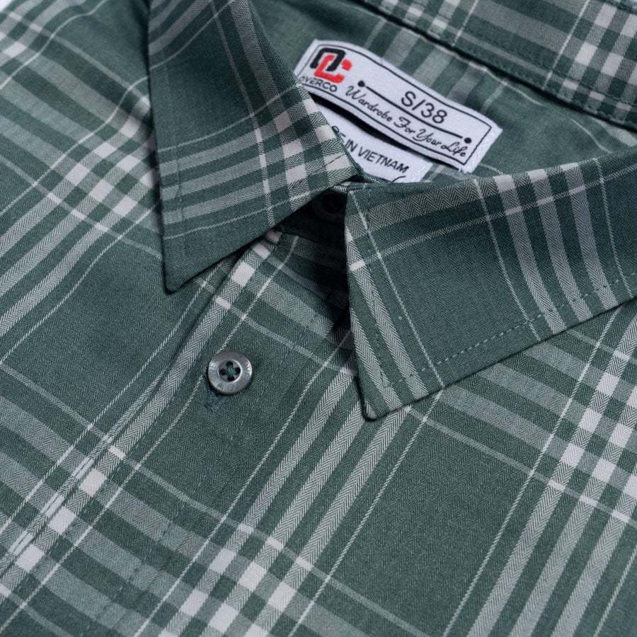 Áo Sơ Mi Nam Ngắn Tay 3 Sọc Caro OVERCO Chất Vải Sợi BamBoo Mềm Mịn Thoáng Mát Trẻ Trung Năng Động