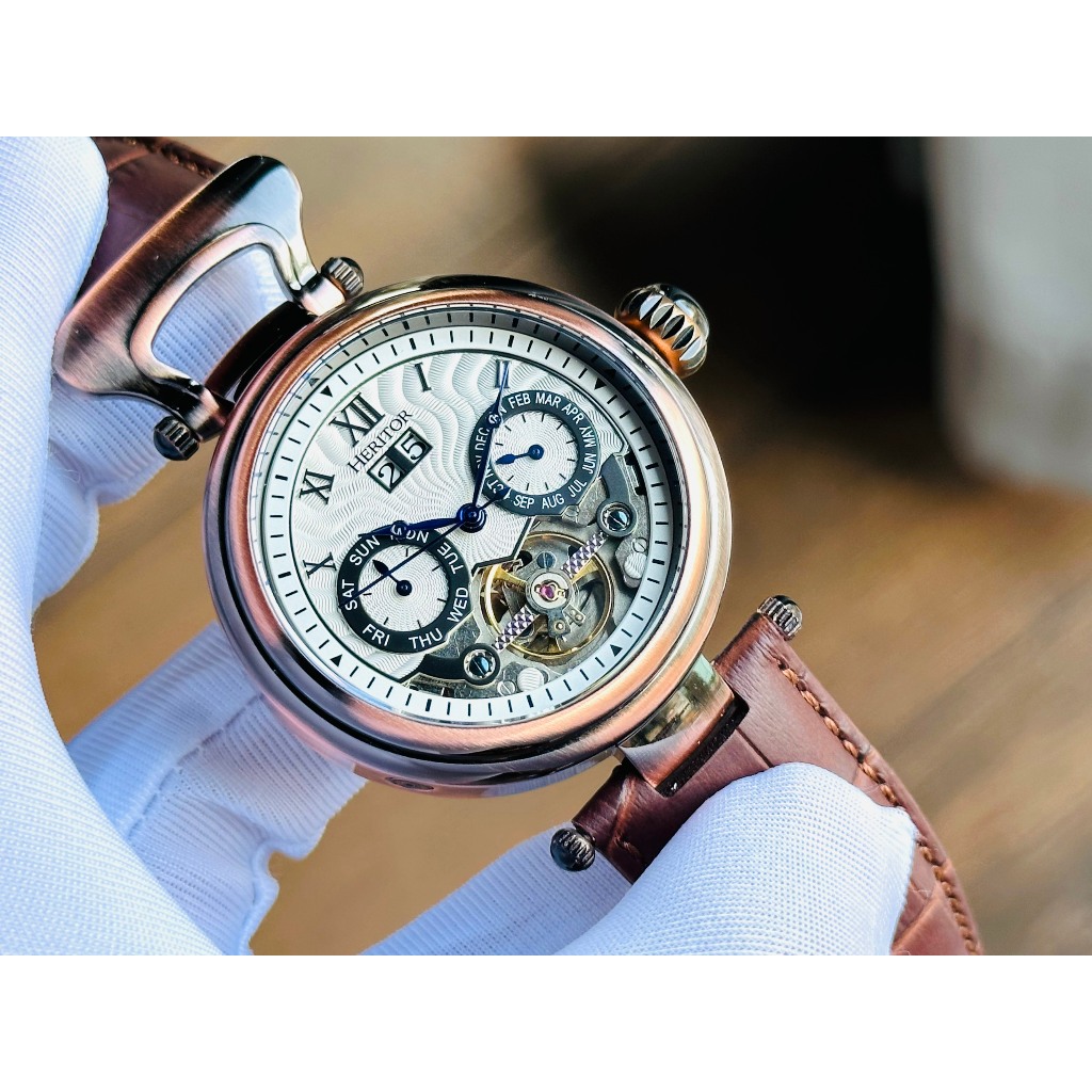 Đồng hồ nam dây da Heritor Automatic Men Watch New Season