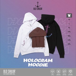 Áo hoodie nam họa tiết Old Sailor - O.S.L HOLOGRAM LOGO HOODIE - 88508 - Big size upto 5XL