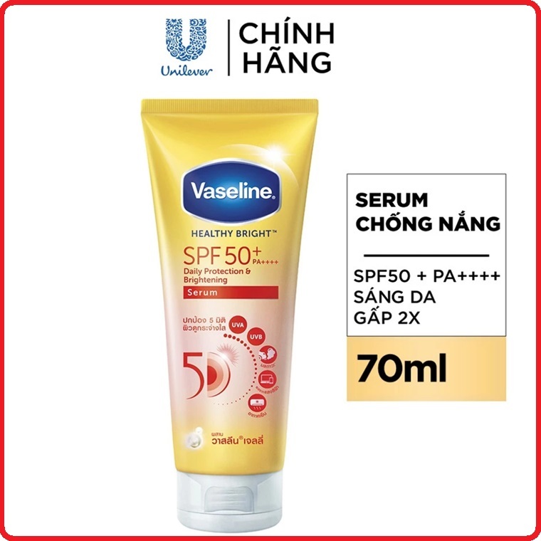 Serum chống nắng Vaseline 50x lọc 98% tia UV 70ml