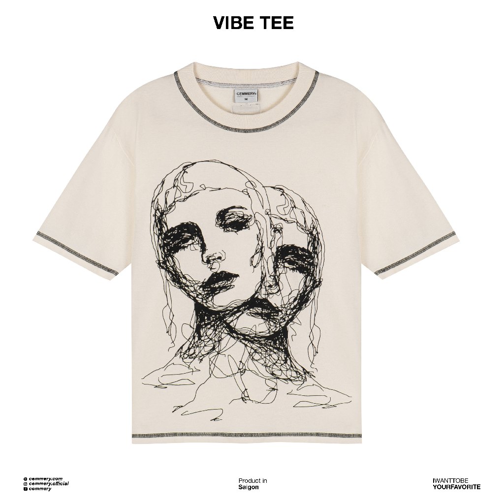 Áo Thun CEMMERY Local Brand Vibe Tee 2 Màu, Áo thun Form Rộng unisex nam nữ 250gsm