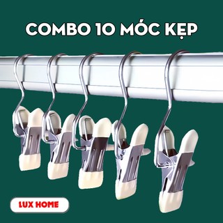 Combo 10 móc kẹp đa năng chất liệu thép không gỉ, móc treo đa năng cần thiết trong mọi gia đình.