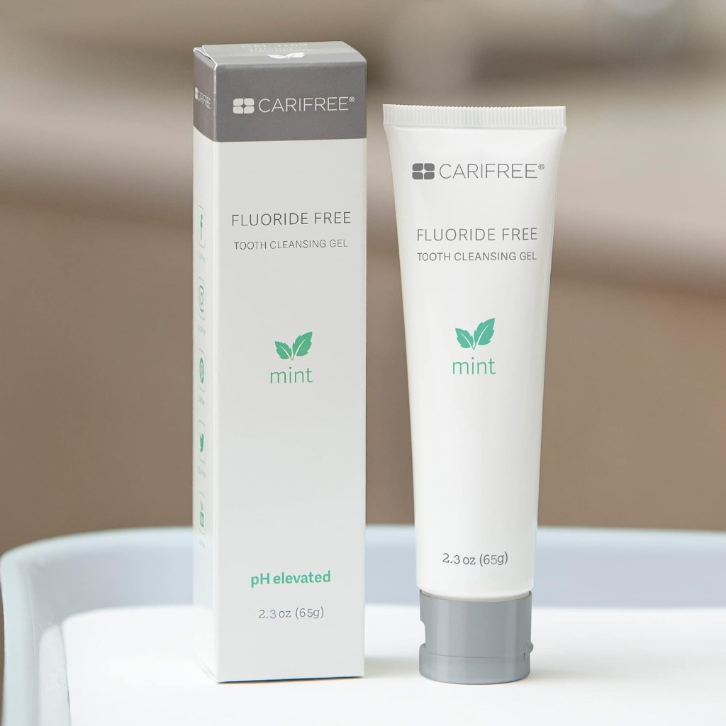 Gel làm sạch răng không chứa Fluoride CARIFREE FLUORIDE FREE TOOTH CLEANSING GEL tái khoáng men răng 65g của Mỹ