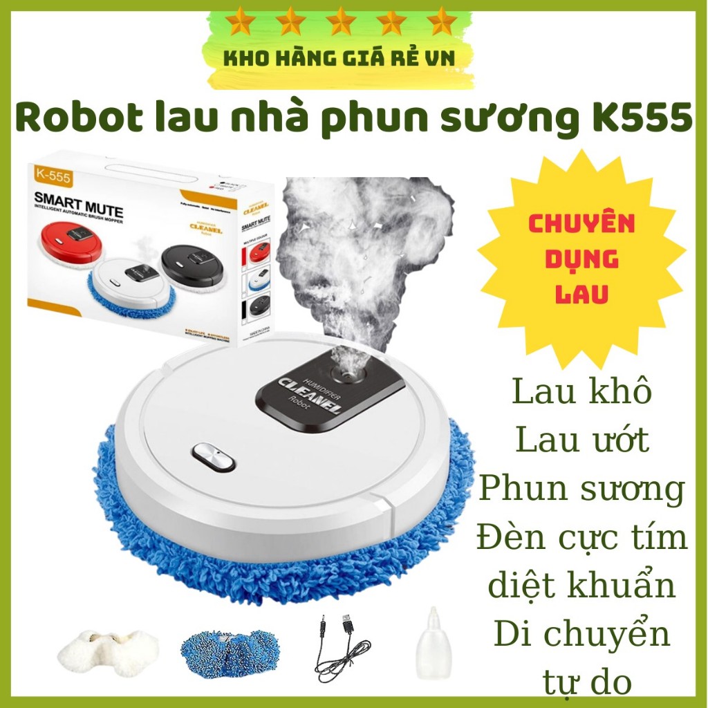 Robot lau nhà - Máy lau nhà thông minh kết hợp xông tinh dầu model K555 đồ gia dụng nội địa Trung shop khohanggiarevn