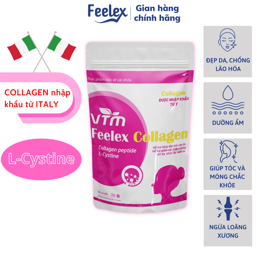 Viên uống Feelex Collagen giúp làm đẹp da, chống lão hóa gói 120 viên (20 ngày)