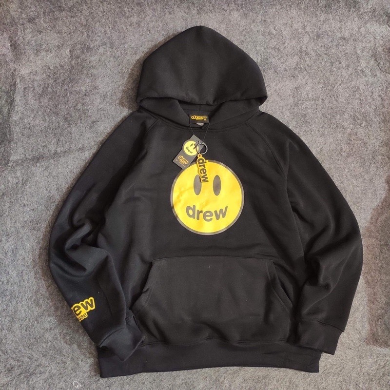Áo hoodie Drew unisex form rộng, có mũ, họa tiết mặt cười dễ thương, trẻ trung, chất nỉ da dày dặn, cao cấp