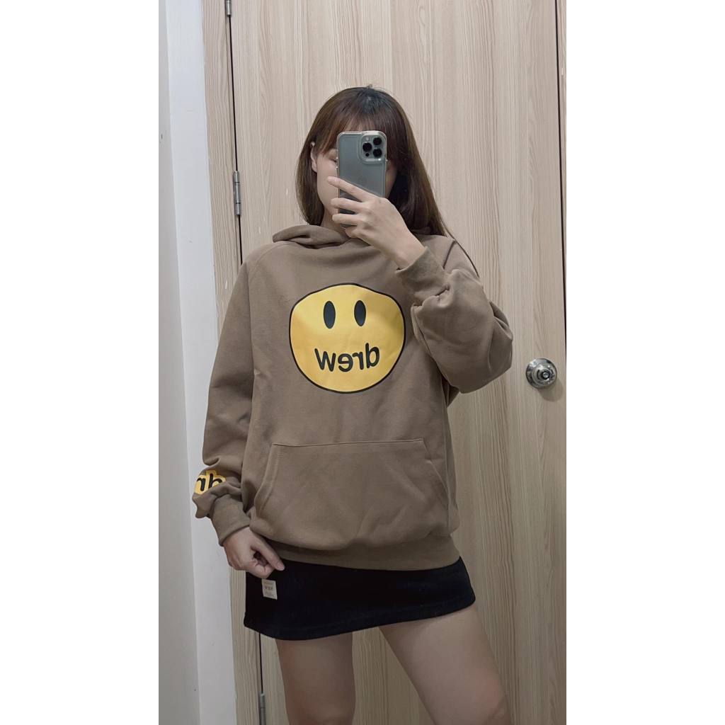 Áo hoodie Drew unisex form rộng, có mũ, họa tiết mặt cười dễ thương, trẻ trung, chất nỉ da dày dặn, cao cấp