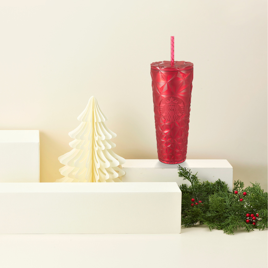 Ly Starbucks Cold Cup 24Oz (710ml) PRISM RED