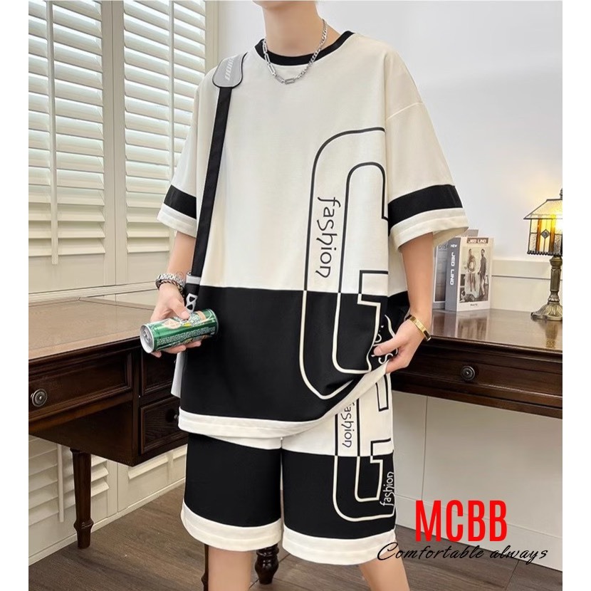 MCBB 9-24 Kg 100% Cotton Bộ Đồ Bé Trai Áo Phông Bé Trai Quần Đùi Short Áo Thun Bộ Cộc Tay Cho Bé Trai Quần Áo Trẻ Em Nam