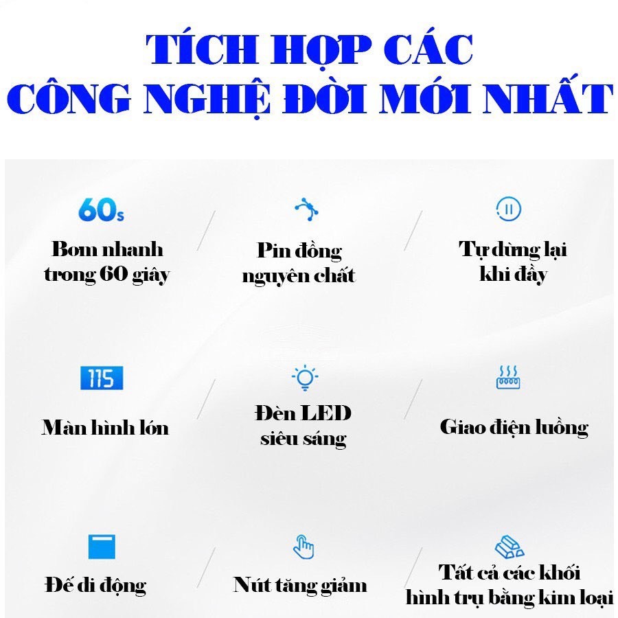 Bơm lốp ô tô TOYOTA chính hãng nhà máy - Bơm điện tử thông minh tự ngắt