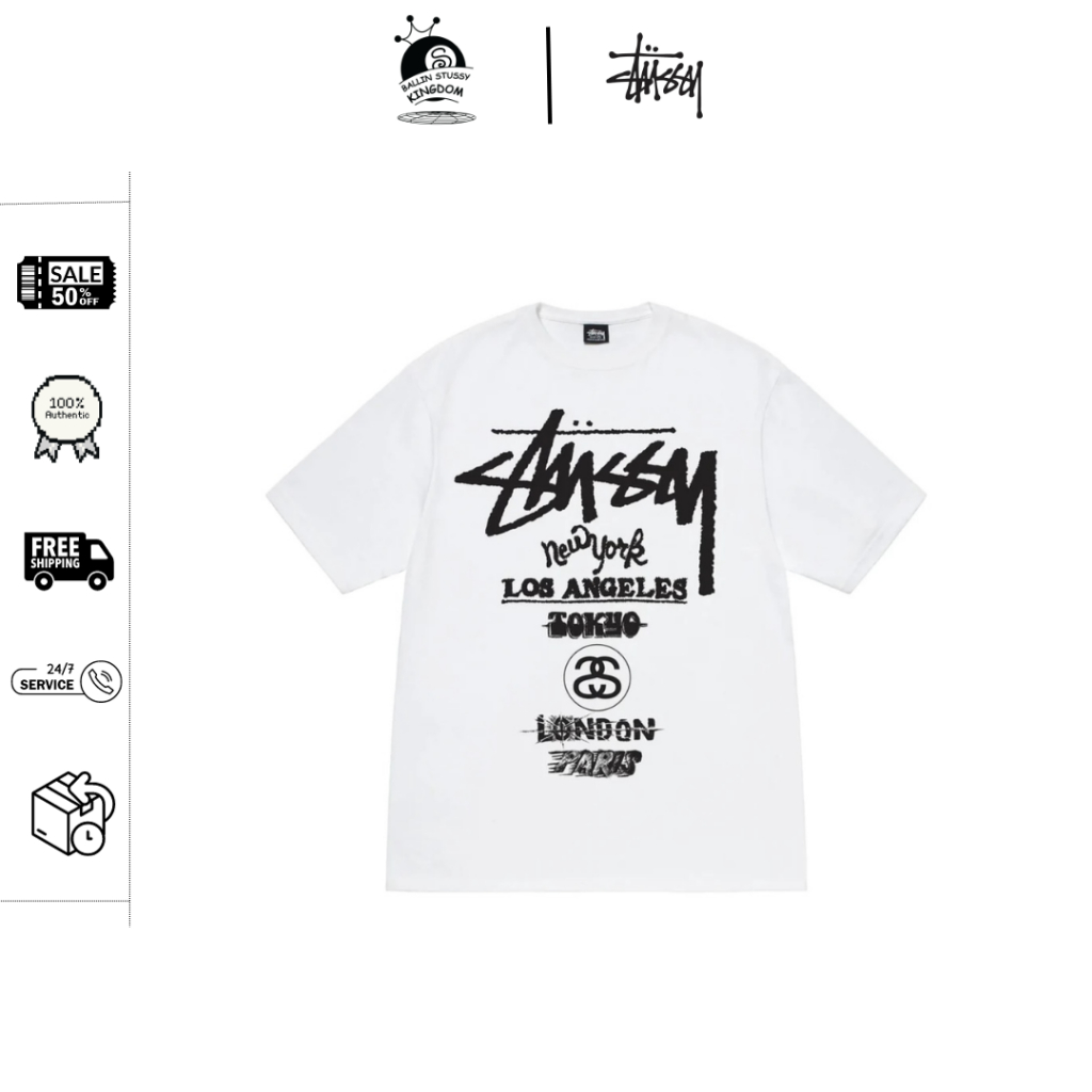 MUA 2 TẶNG 1 _ ÁO THUN STUSSY TOUR 2023 AUTHENTIC - BAO CHECK MAIL HÃNG 100% _ STUSSY TOUR 2023 T-SHIRT