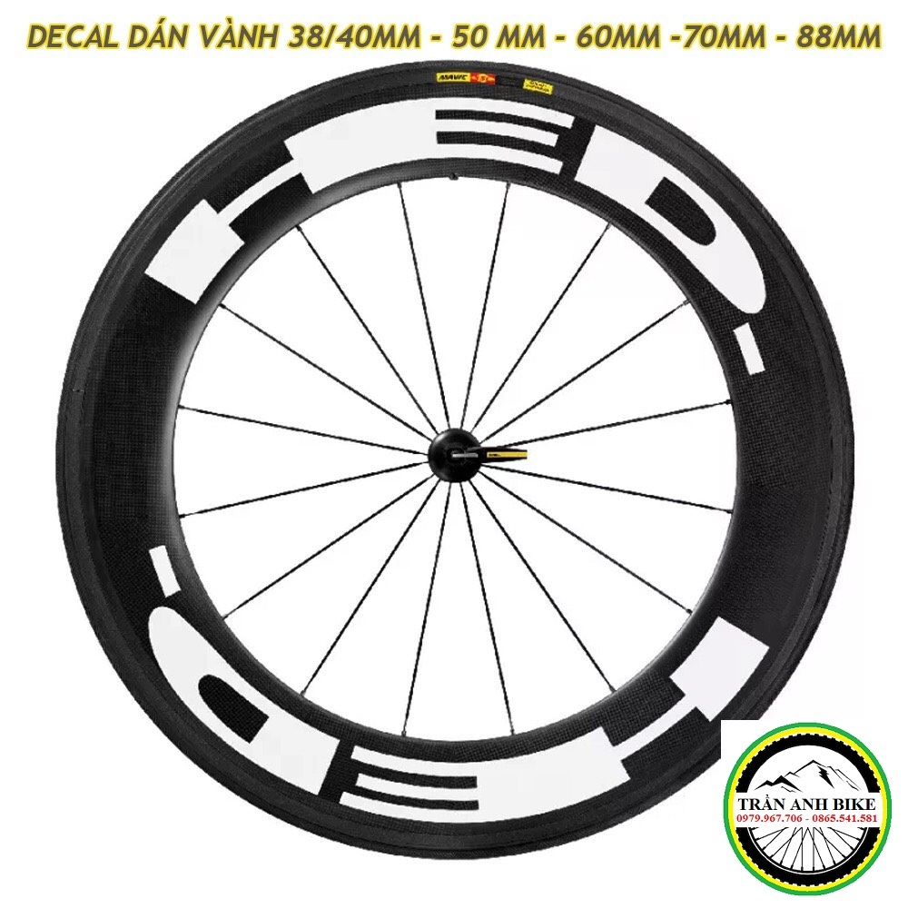 Decal Tem dán vành xe đạp Fixed Gear HED 700C