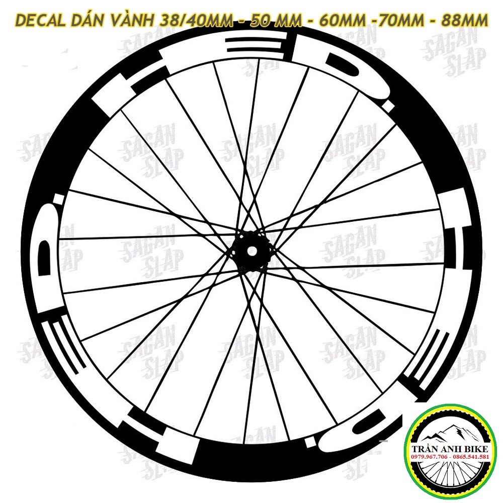 Decal Tem dán vành xe đạp Fixed Gear HED 700C