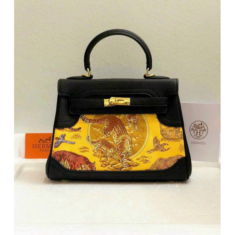 Túi Kelly Màu Phối Hoạ Tiết