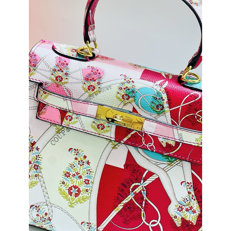 Túi Kelly Màu Phối Hoạ Tiết