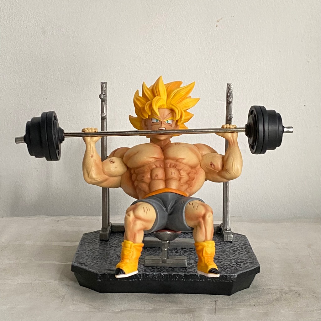 Mô hình Son Goku tập tạ cực chất - goku tập tạ cao 16CM - mô hình Goku nâng tạ - Goku chơi tạ Dragonball