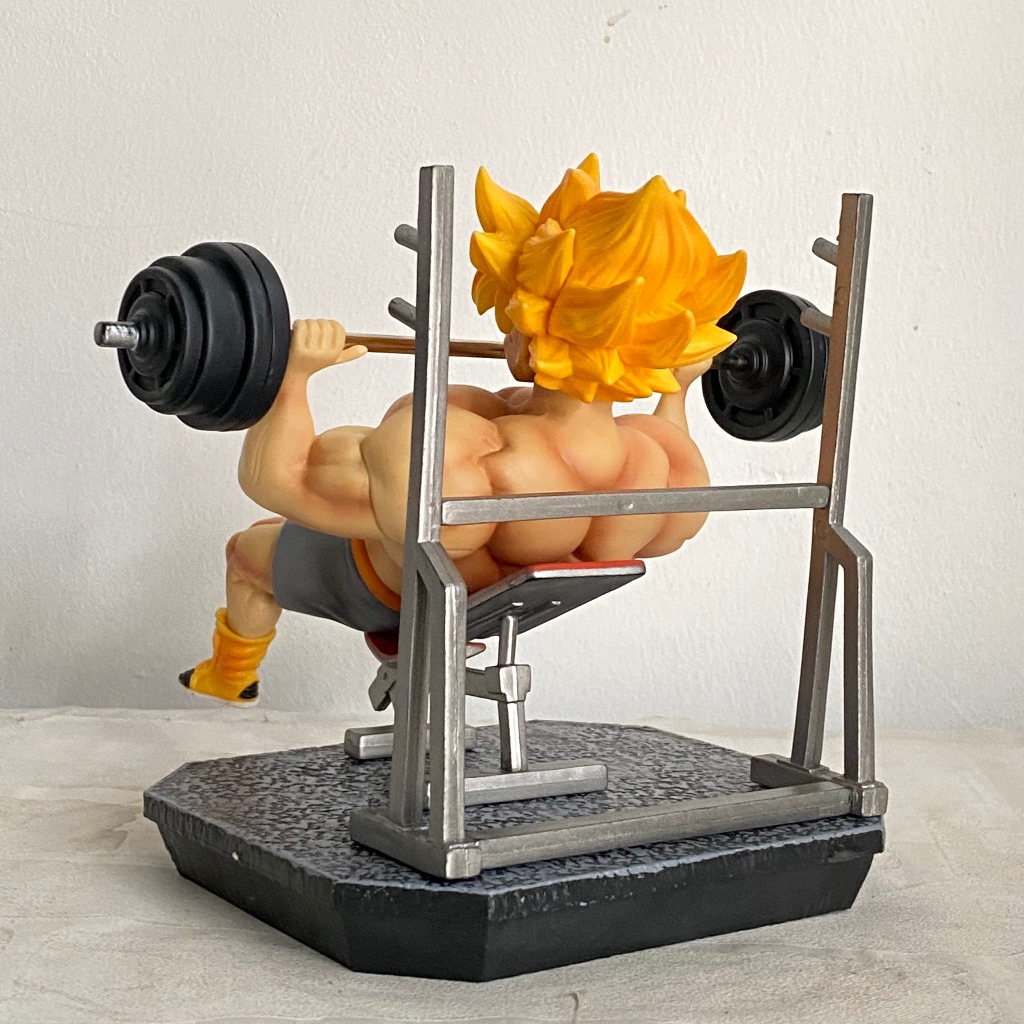 Mô hình Son Goku tập tạ cực chất - goku tập tạ cao 16CM - mô hình Goku nâng tạ - Goku chơi tạ Dragonball