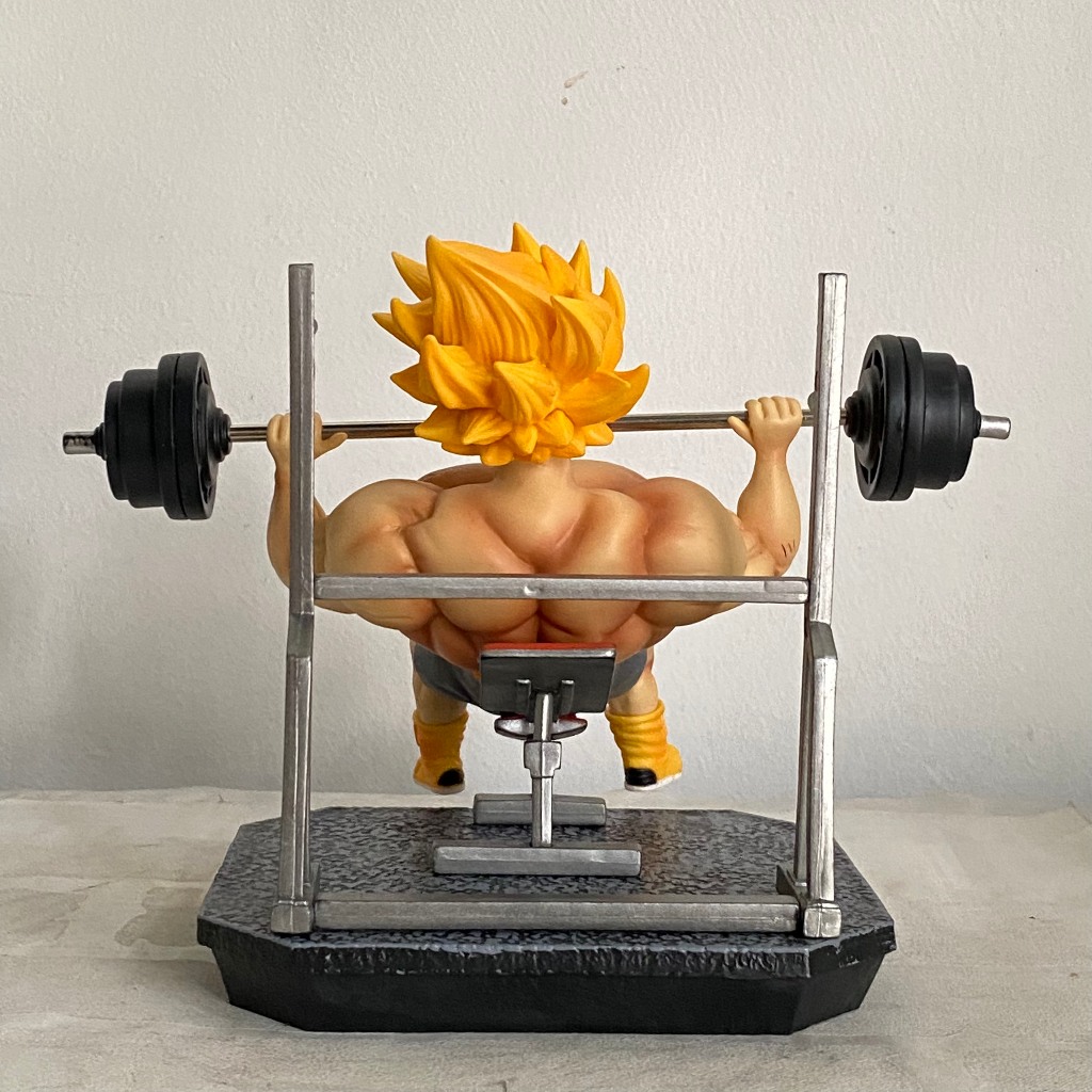 Mô hình Son Goku tập tạ cực chất - goku tập tạ cao 16CM - mô hình Goku nâng tạ - Goku chơi tạ Dragonball