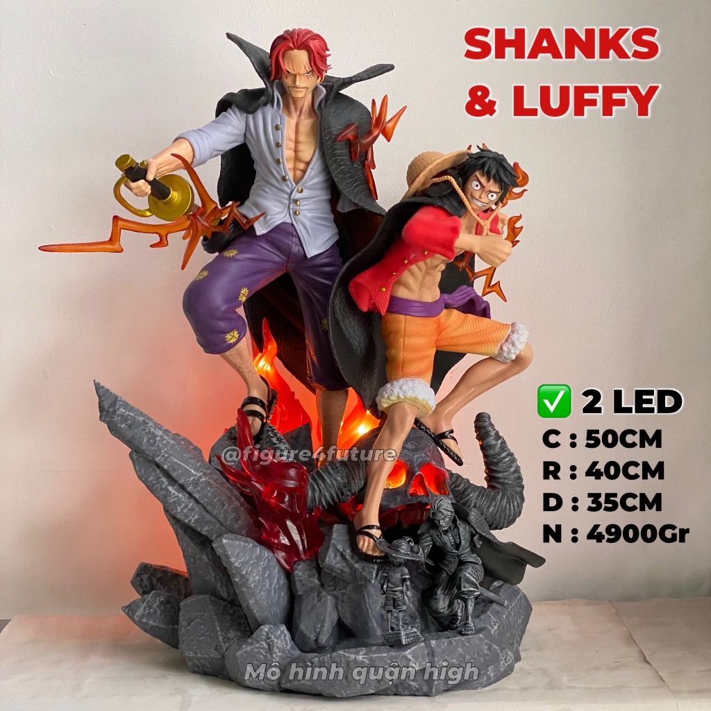 Mô hình kỉ niệm Shanks và Luffy cao 50CM siêu to - mô hình luffy và shanks trên đảo đầu lâu - One piece