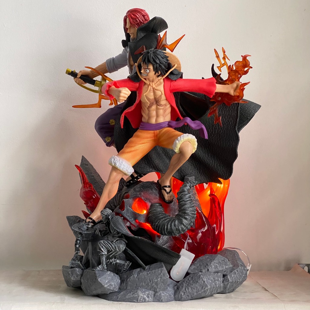 Mô hình kỉ niệm Shanks và Luffy cao 50CM siêu to - mô hình luffy và shanks trên đảo đầu lâu - One piece