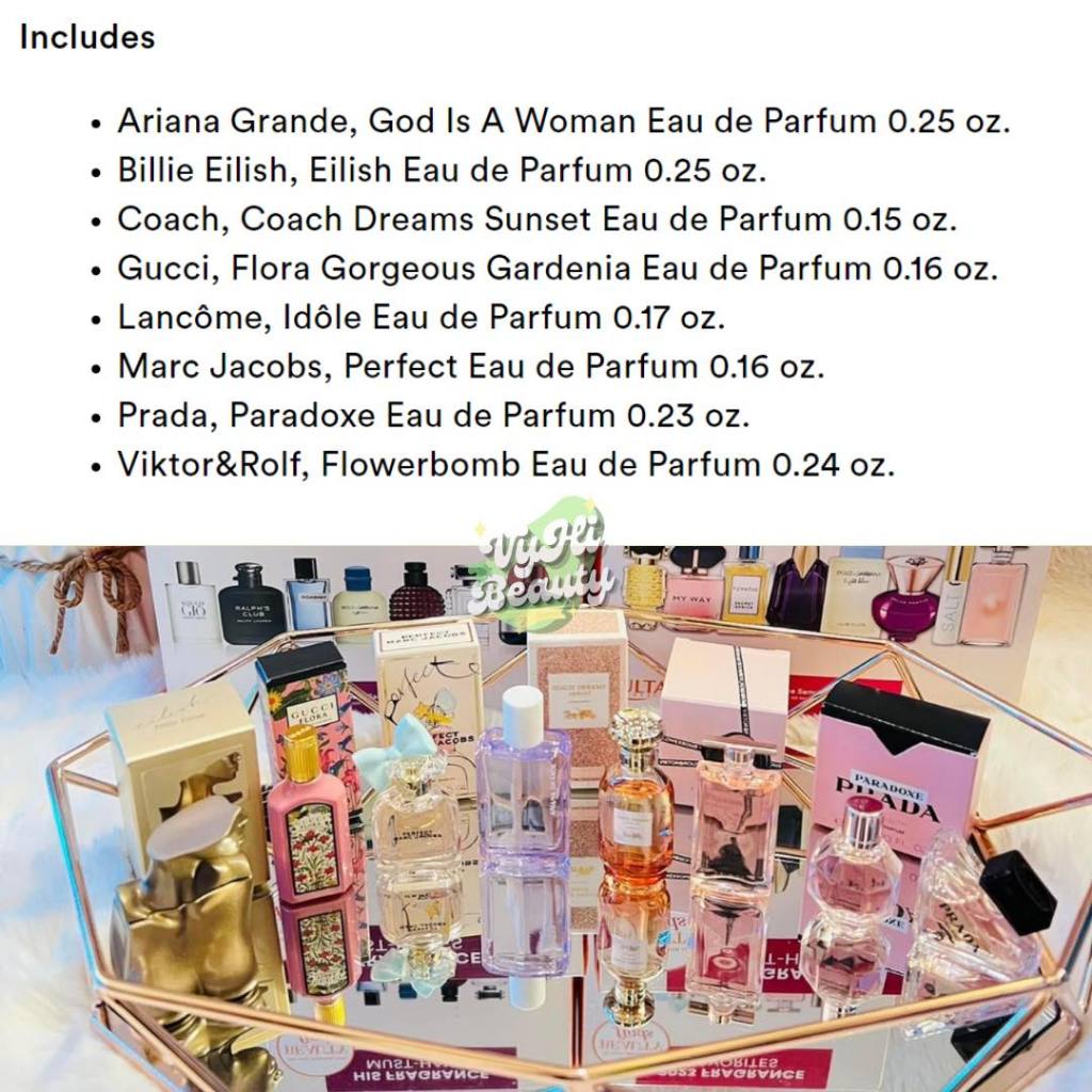 Set nước hoa Ulta 2023 Fragrance Favorites 8 chai mini