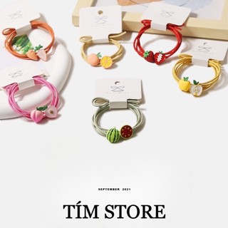 Set dây thun cột tóc hình thú trái cây hoa quả dễ thương TÍM STORE phụ kiện thời trang hàn quốc